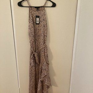 ASOS Pink Ruffle Hem Midi Dress